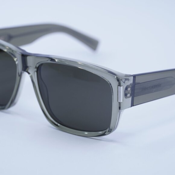 Saint Laurent SL689 004 Sunglasses Brown Rectangle Frame, Grey Lenses - Picture 8 of 10